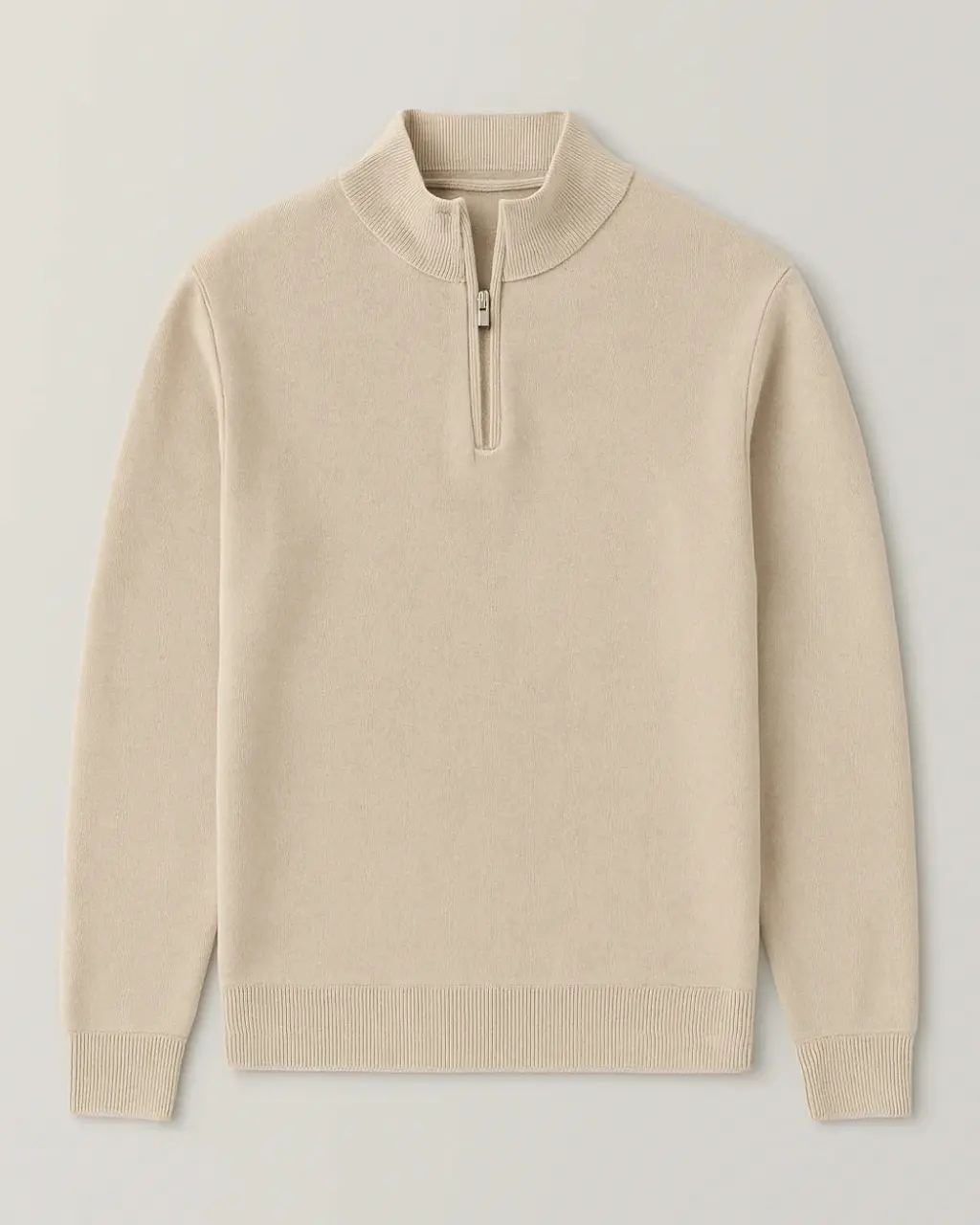 Men's Fine Knit Sweater with Half Zip - Image 4