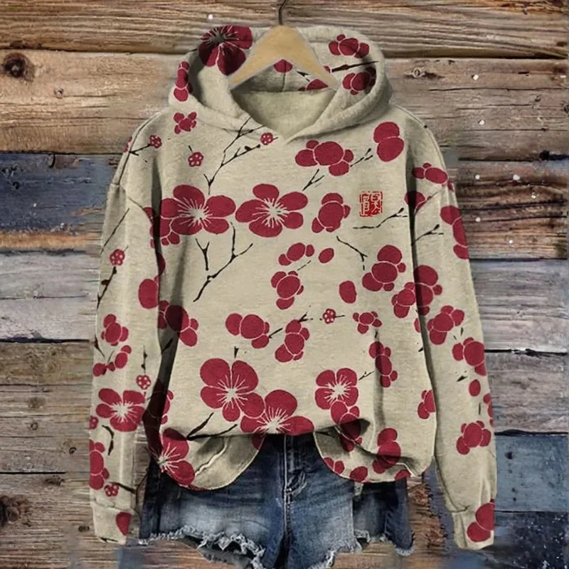 Flora – Long Sleeve Hoodie with Floral Print - Image 4