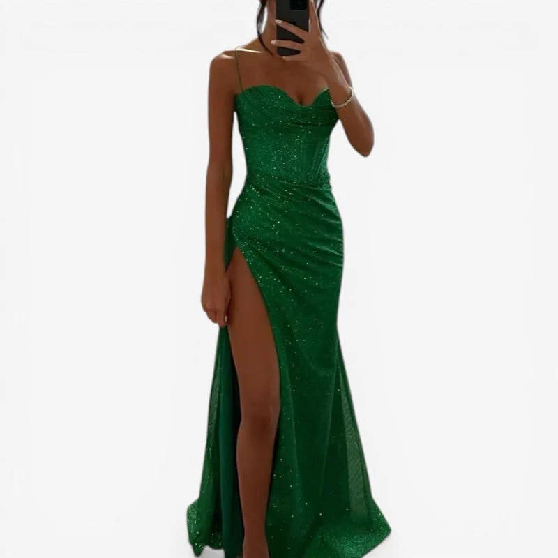 Florence – Long Sleeveless Dress with Side Slit and Thin Straps - Image 2