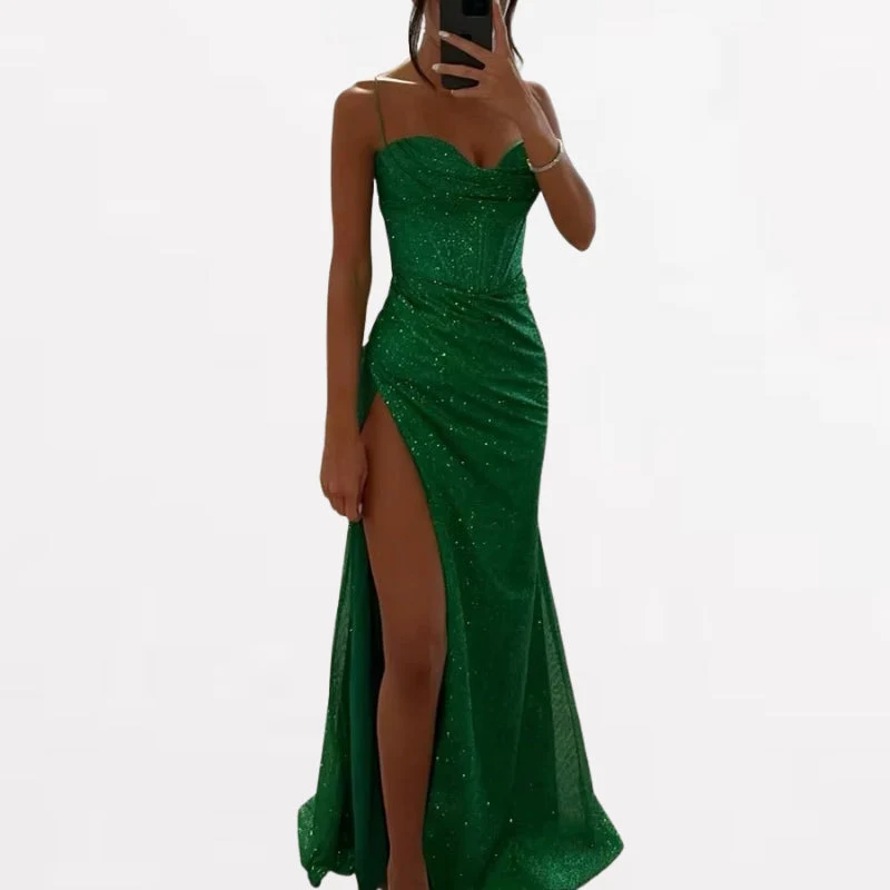 Florence – Long Sleeveless Dress with Side Slit and Thin Straps - Image 9