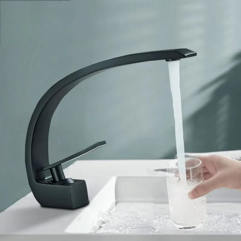 FlowEase – Curved Spout Basin Faucet with Lever - Image 3