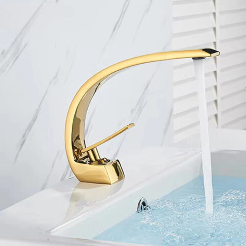 FlowEase – Curved Spout Basin Faucet with Lever - Image 4