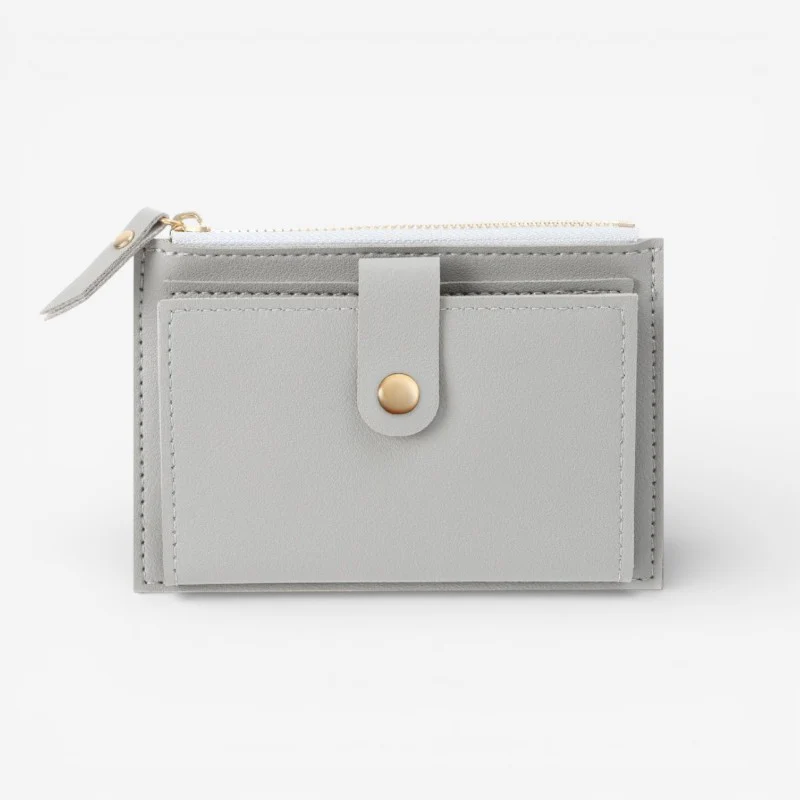 Freya – Thin Wallet with Zipper and Snap Button - Image 2