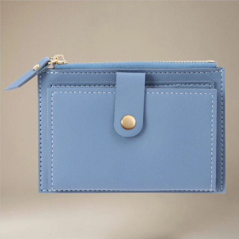 Freya – Thin Wallet with Zipper and Snap Button - Image 6