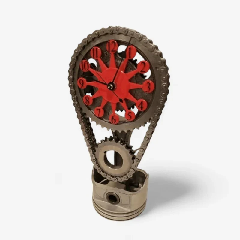 GearTime – Table Clock with Gear and Chain Design