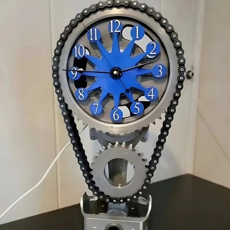GearTime – Table Clock with Gear and Chain Design - Image 5