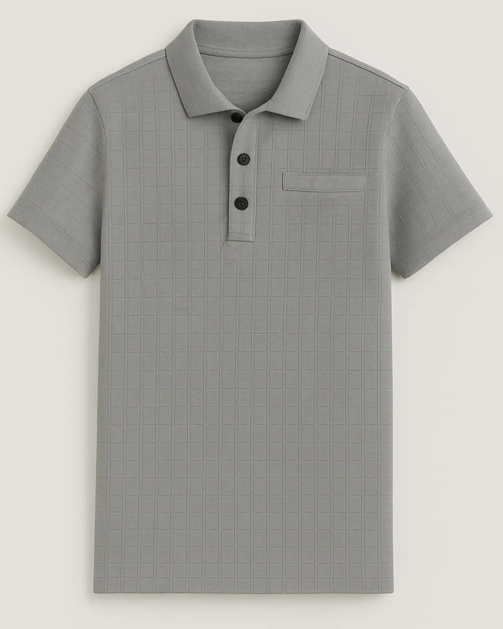 Men's Cotton Blend Knitted Polo Shirt with Button Fastening - Image 4