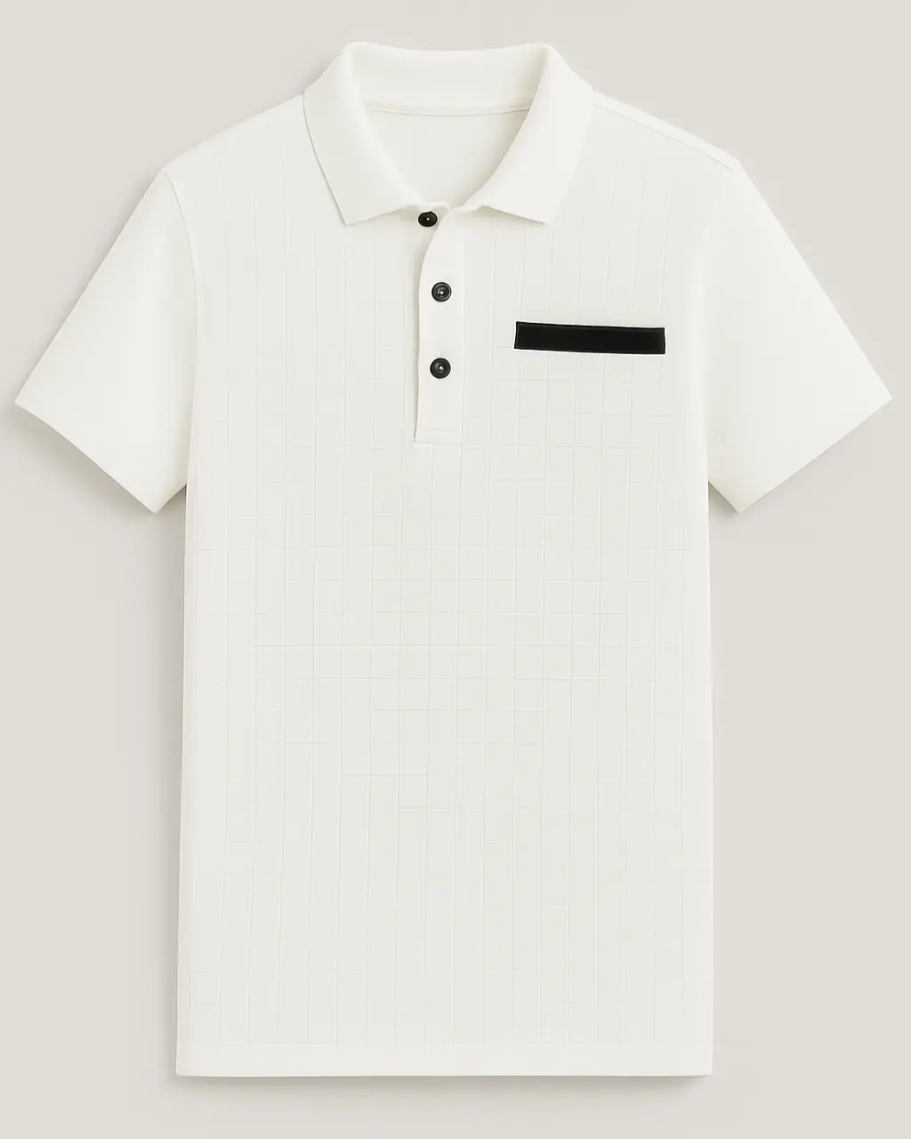 Men's Cotton Blend Knitted Polo Shirt with Button Fastening - Image 5