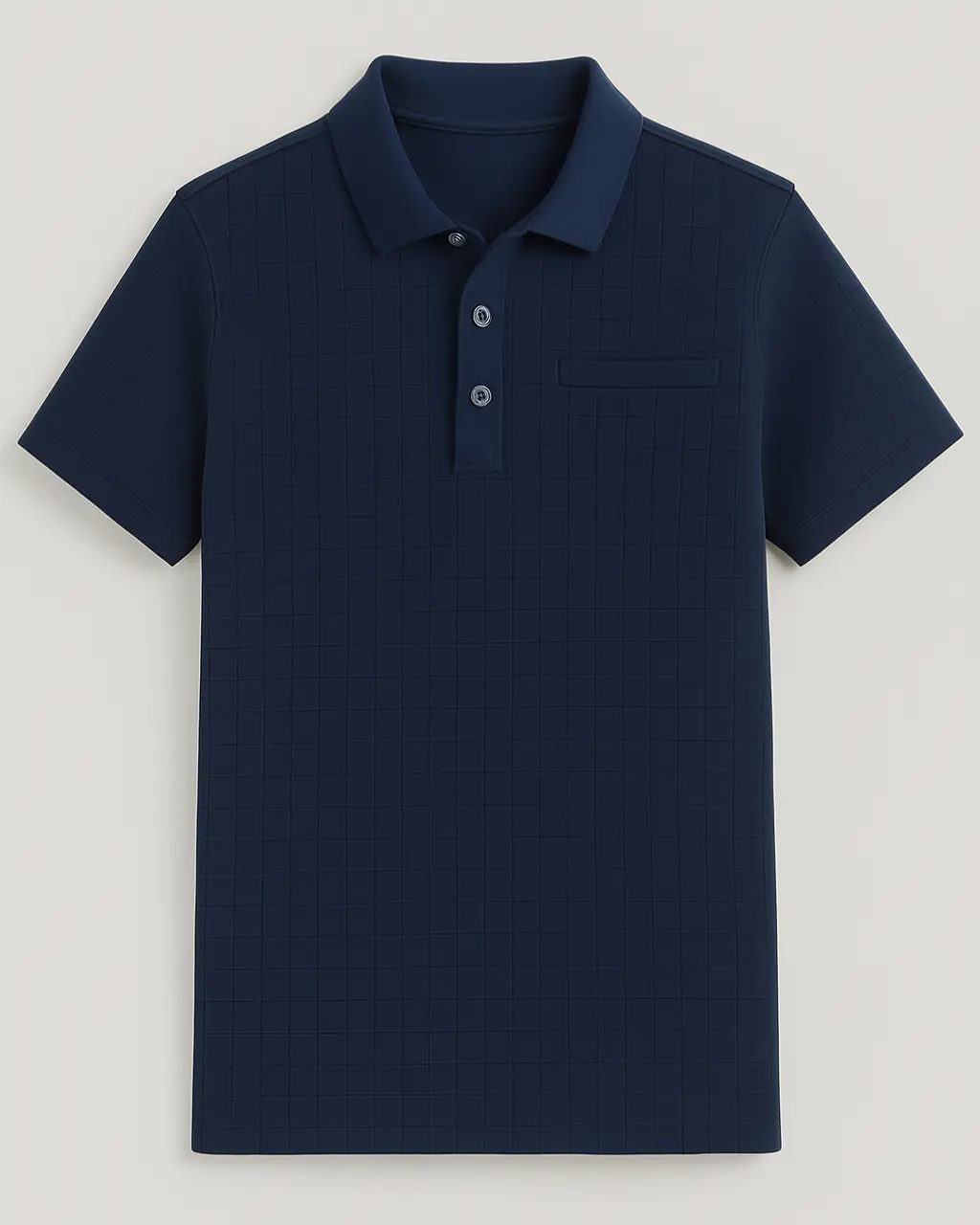 Men's Cotton Blend Knitted Polo Shirt with Button Fastening - Image 6