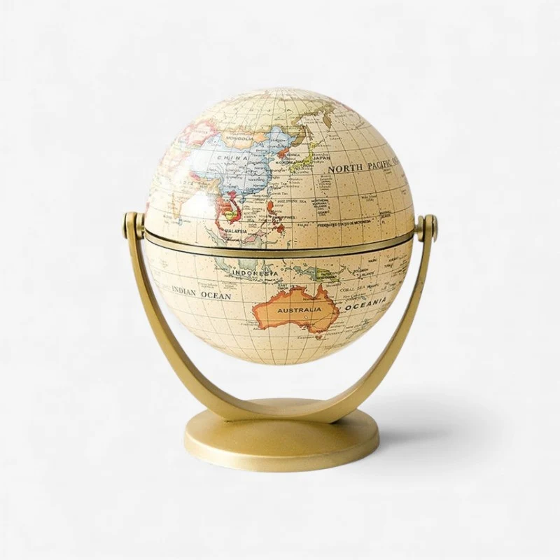 GlobeNest – World globe with world map and double stand