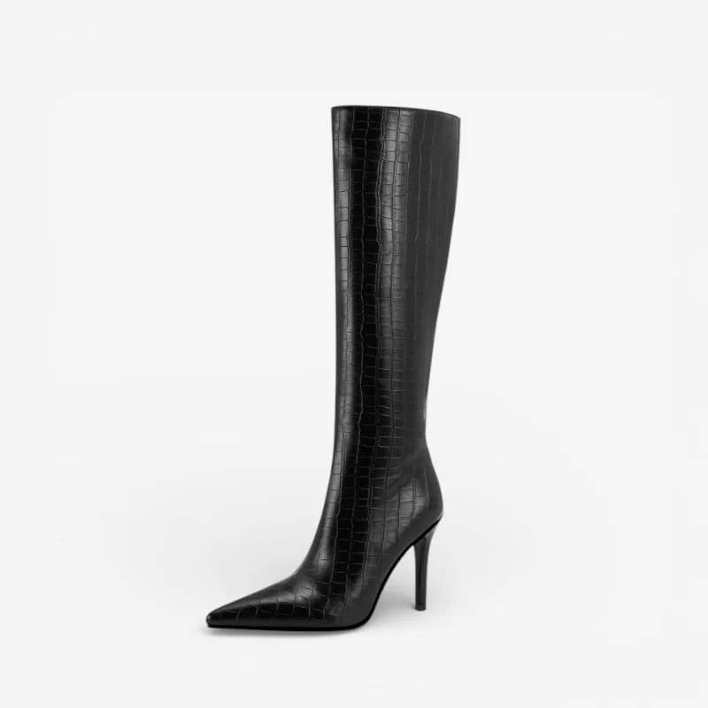 Grace – Women's High Heel Boots with Knee-High Design