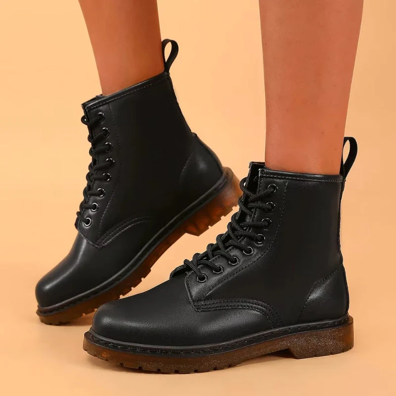 Grace - Round Toe Ankle Boots With Lace Up Closure - Image 4