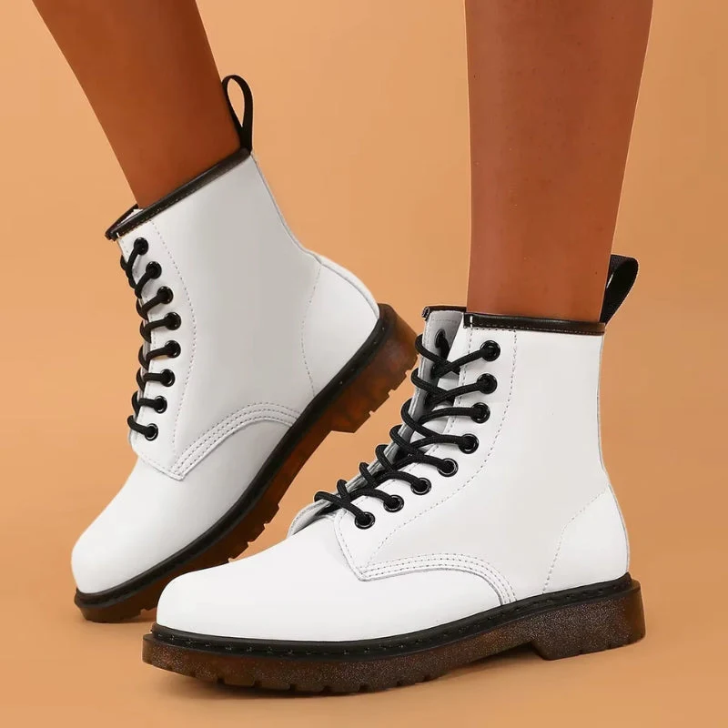 Grace - Round Toe Ankle Boots With Lace Up Closure - Image 5