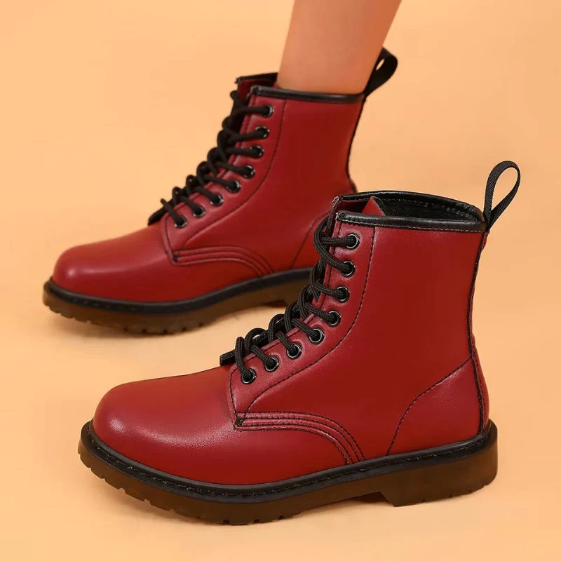 Grace - Round Toe Ankle Boots With Lace Up Closure - Image 6