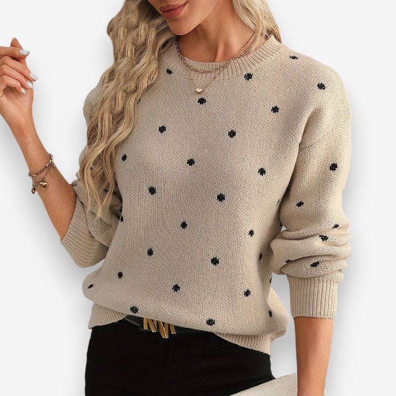 Hannah – Long Sleeve Sweater with Round Neck and Ribbed Hem - Image 4