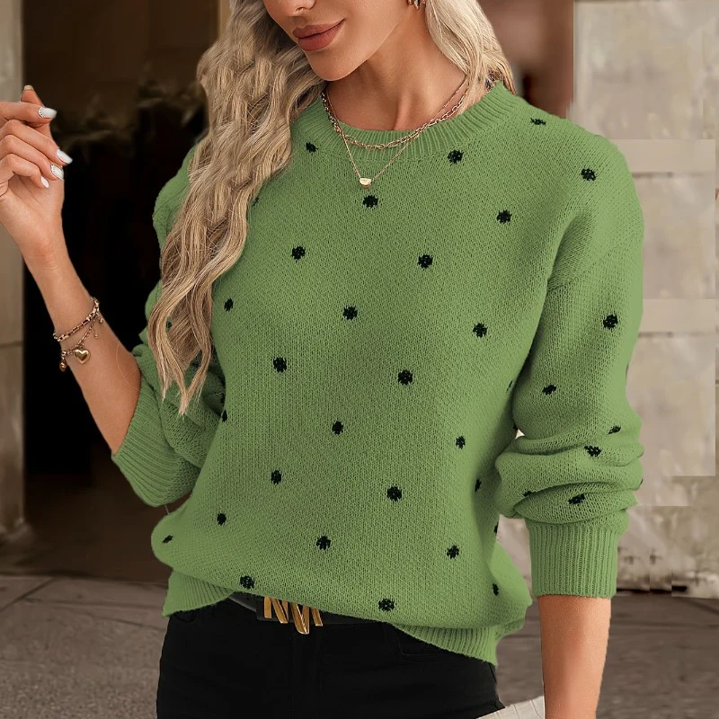 Hannah – Long Sleeve Sweater with Round Neck and Ribbed Hem - Image 8
