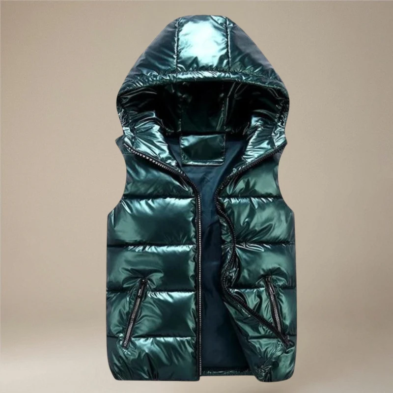 Harry - Sleeveless Padded Hooded Jacket With Zipper And Pockets - Image 6