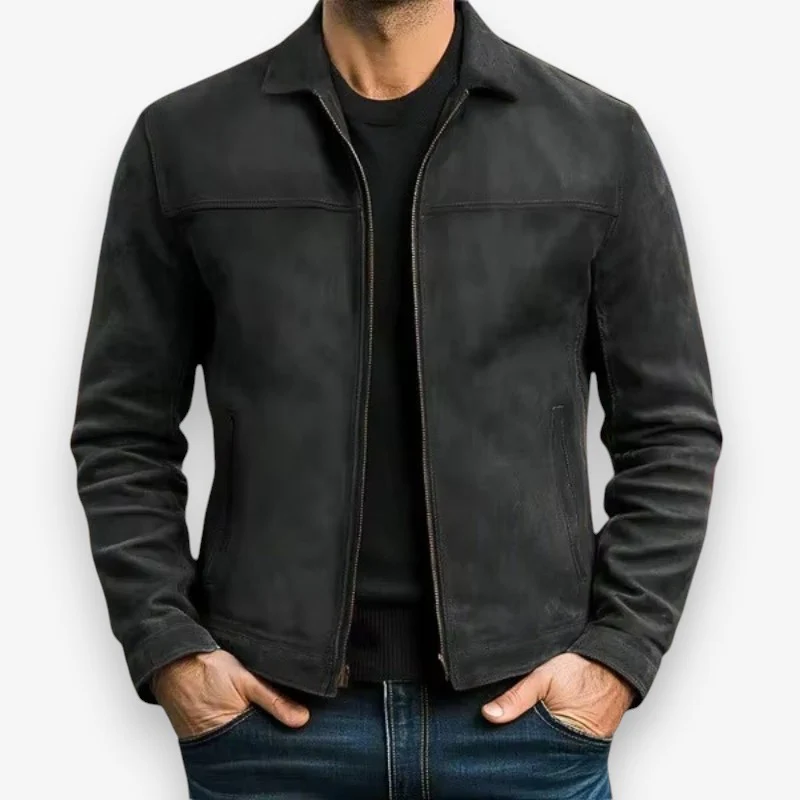 Henry – Men's Long Sleeve Jacket with Zipper Closure