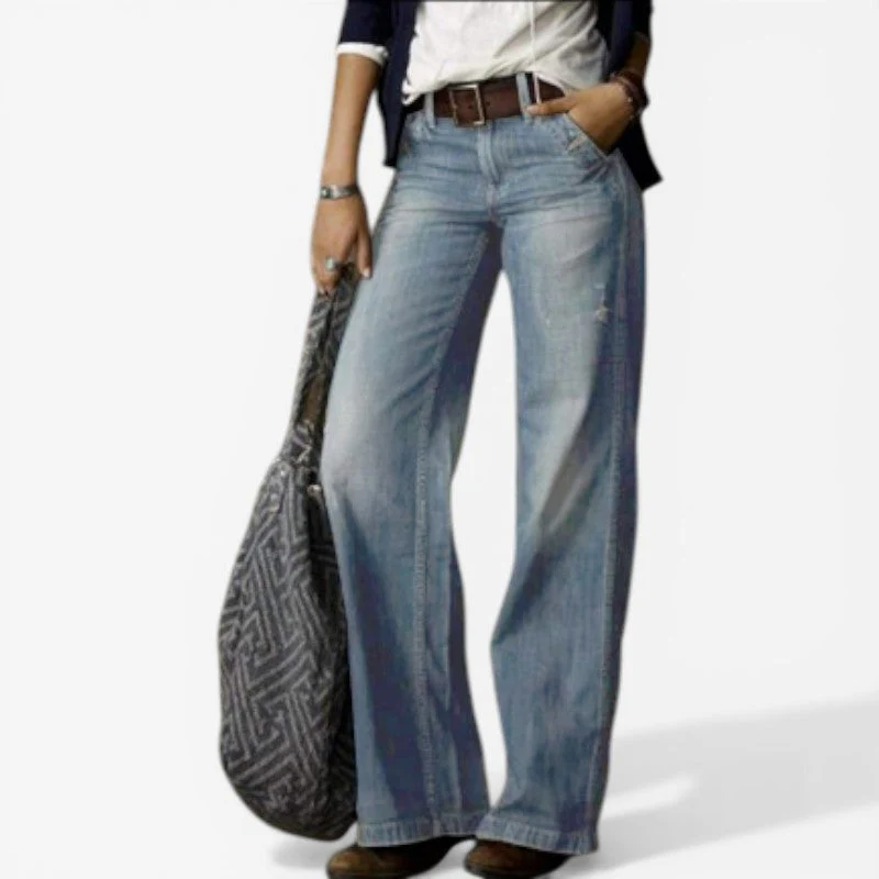 High Waisted Wide Leg Relaxed Fit Women’s Jeans - Image 4