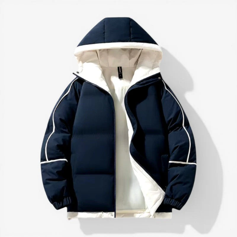 Hooded zip-up thick jacket utility pockets - Image 3