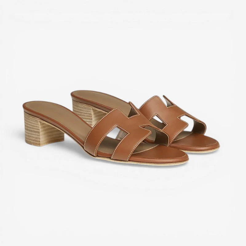Isabella – Mid High Heel Sandals with Open Toe And Slip-On - Image 2