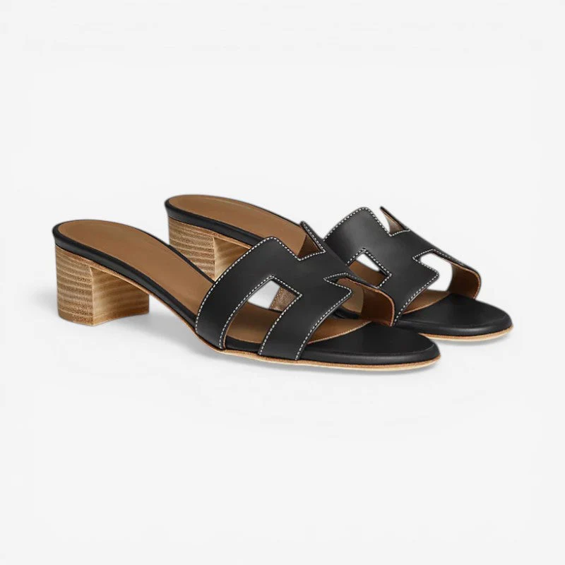 Isabella – Mid High Heel Sandals with Open Toe And Slip-On - Image 3