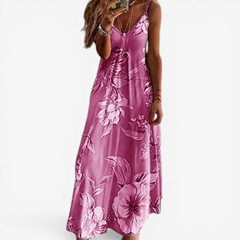 Isabella – Sleeveless V Neck Printed Dress with Loose Fit - Image 4