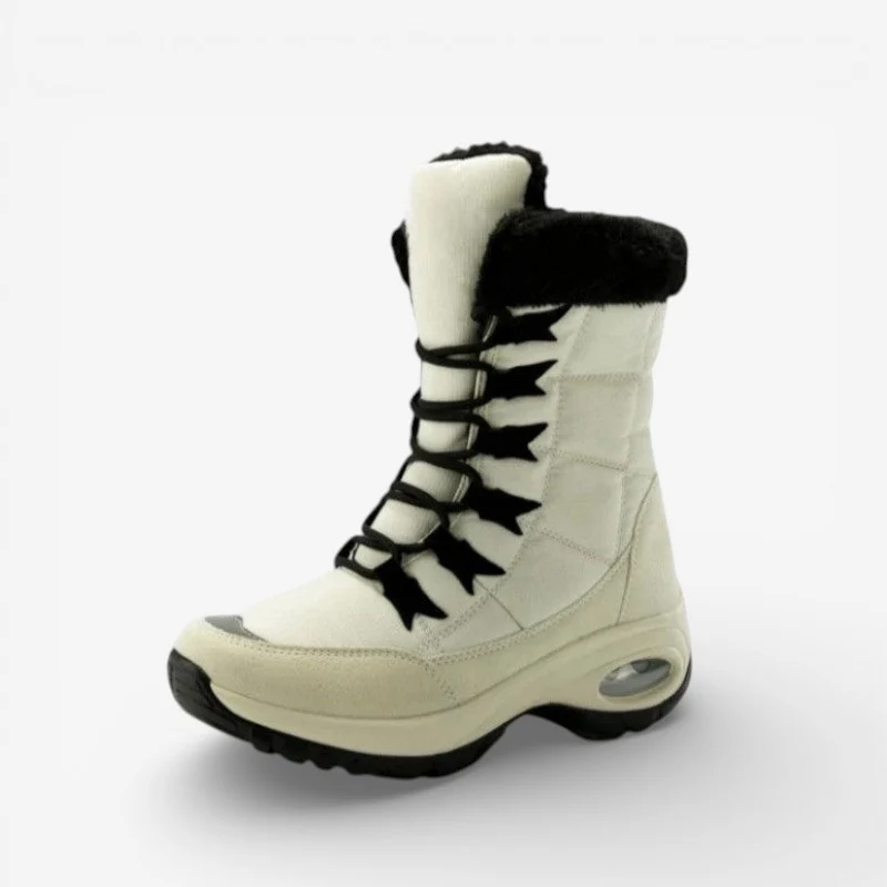 Isla – Non-slip boots with laces and fur detail - Image 2
