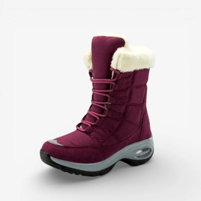 Isla – Non-slip boots with laces and fur detail - Image 3