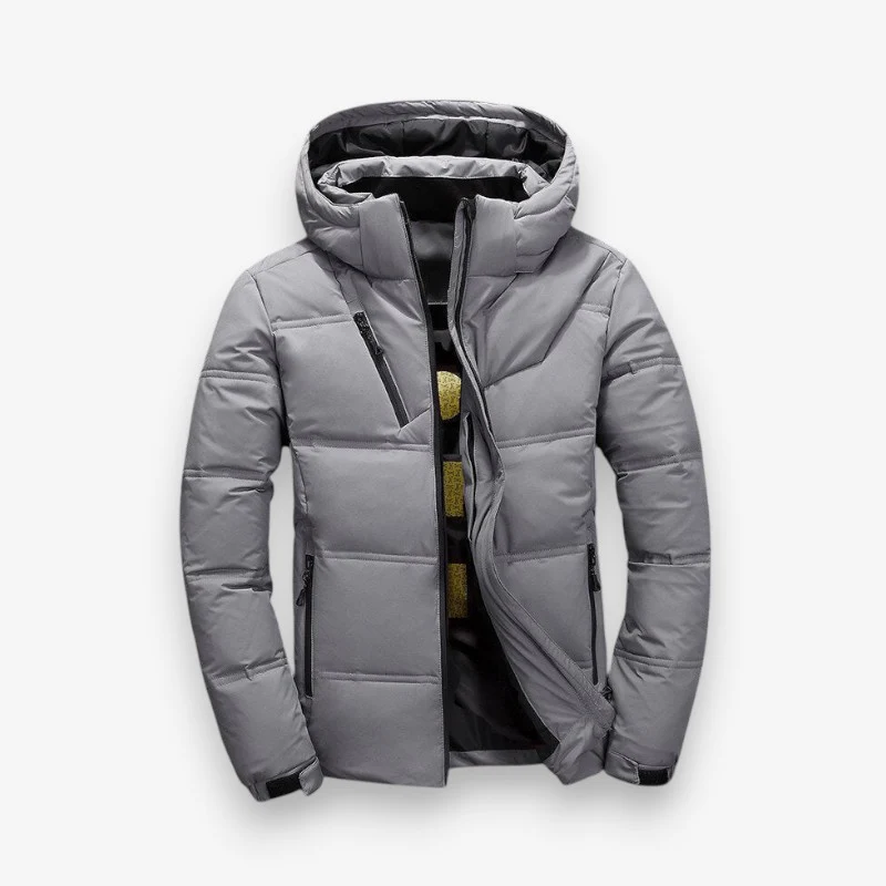 James – Long Sleeve Coat with Hoodie and Zippered Pockets - Image 3