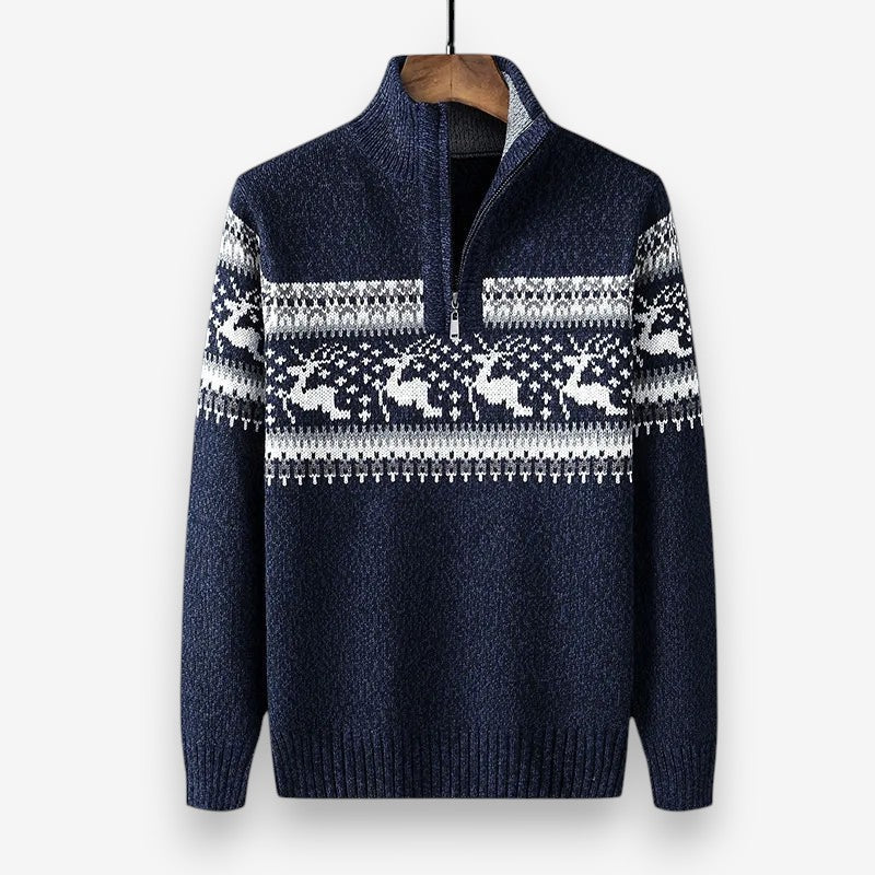 Jason – Men's Long Sleeve Sweater with Zipper Closure