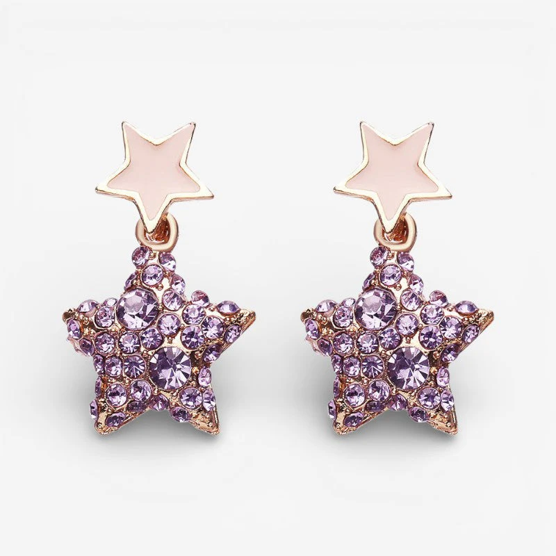 Jessica – Heart-shaped Earrings with Diamond Look Details - Image 2