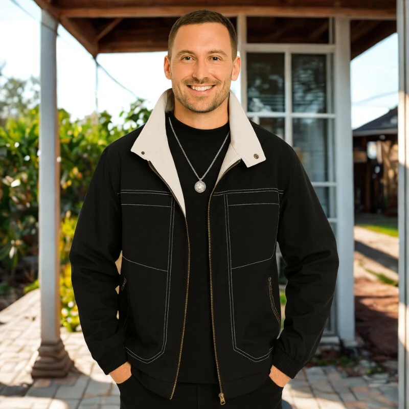 Joshua – Men's Jacket with Zipper and Long Sleeves - Image 3