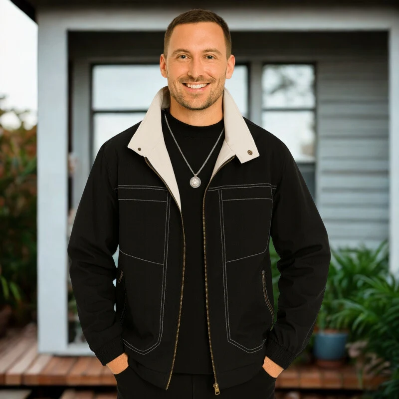 Joshua – Men's Jacket with Zipper and Long Sleeves - Image 4