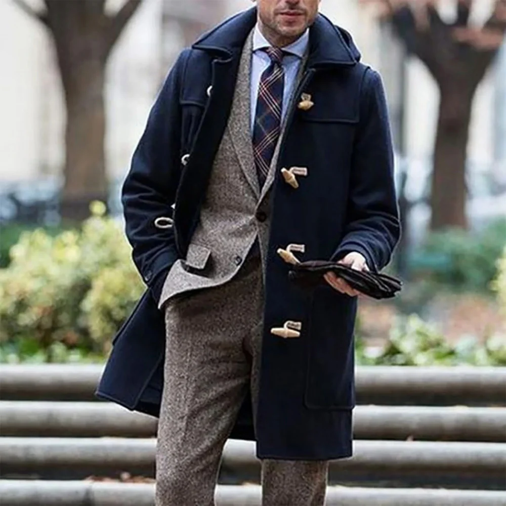 Josiah – Long-Sleeved Wool Coat with Buttons and Adjustable Hood - Image 3
