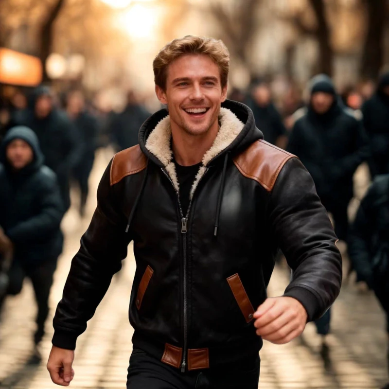 Kevin – Men's Hooded Jacket with Zipper - Image 5