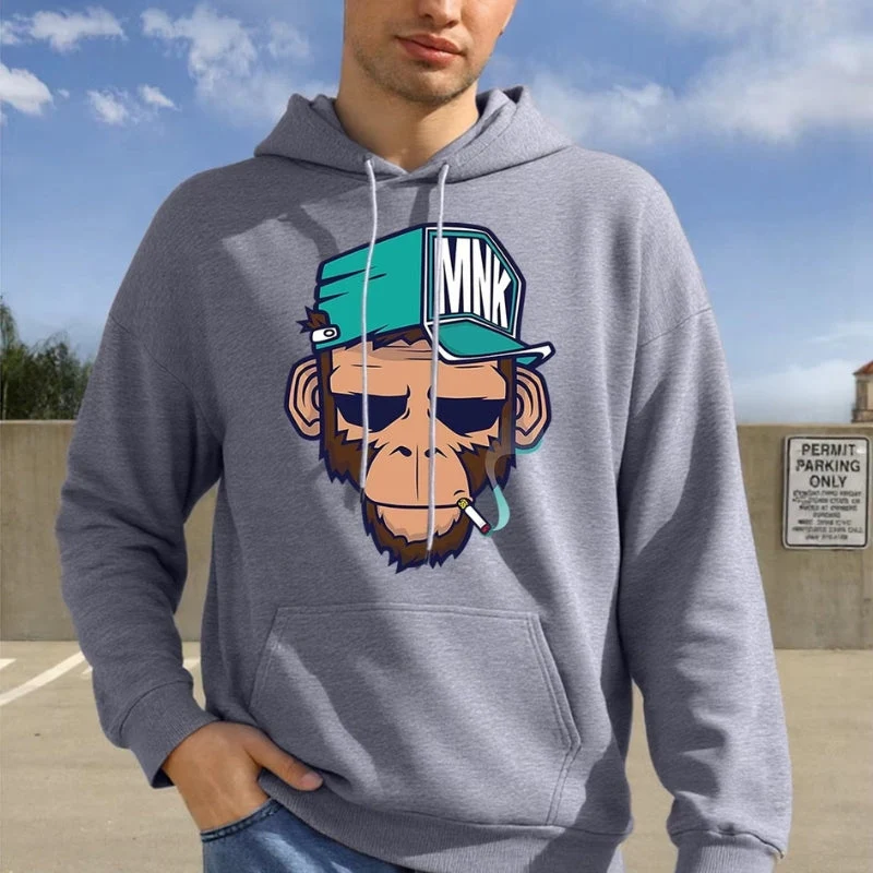 Leo – Long Sleeve Hoodie with Monkey Print & Pockets - Image 7