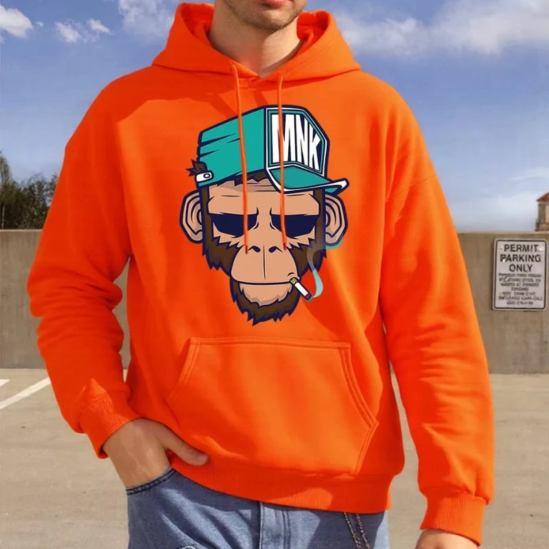 Leo – Long Sleeve Hoodie with Monkey Print & Pockets - Image 9