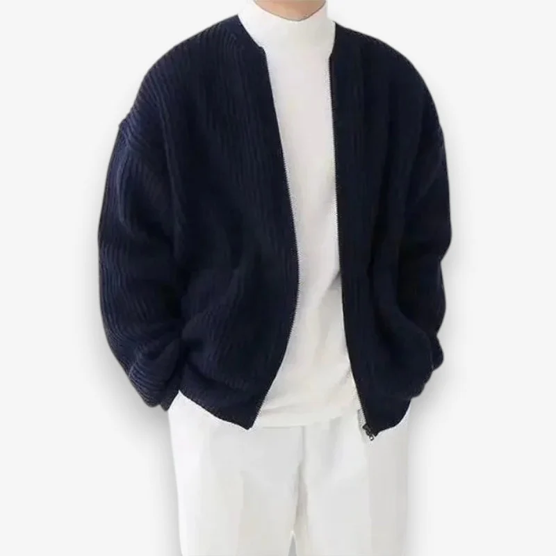 Leo – Men's jacket with round neck & zipper