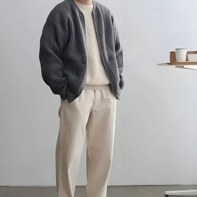 Leo – Men's jacket with round neck & zipper - Image 7