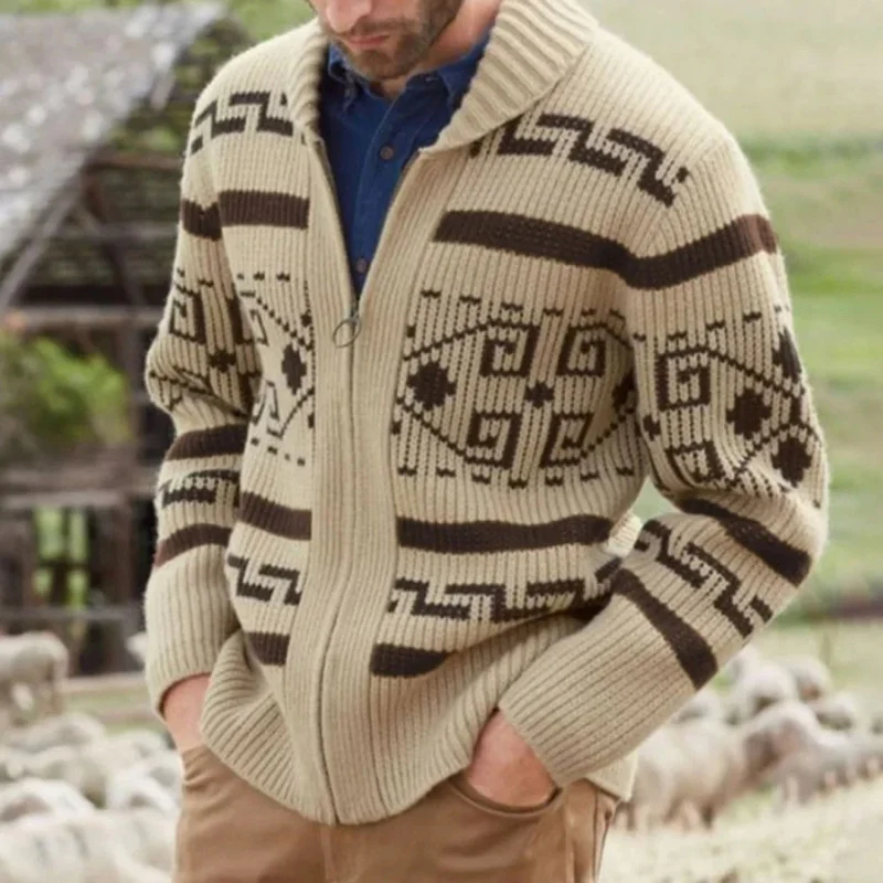 Leo – Sweater with Front Zipper & Subtle Pattern - Image 5