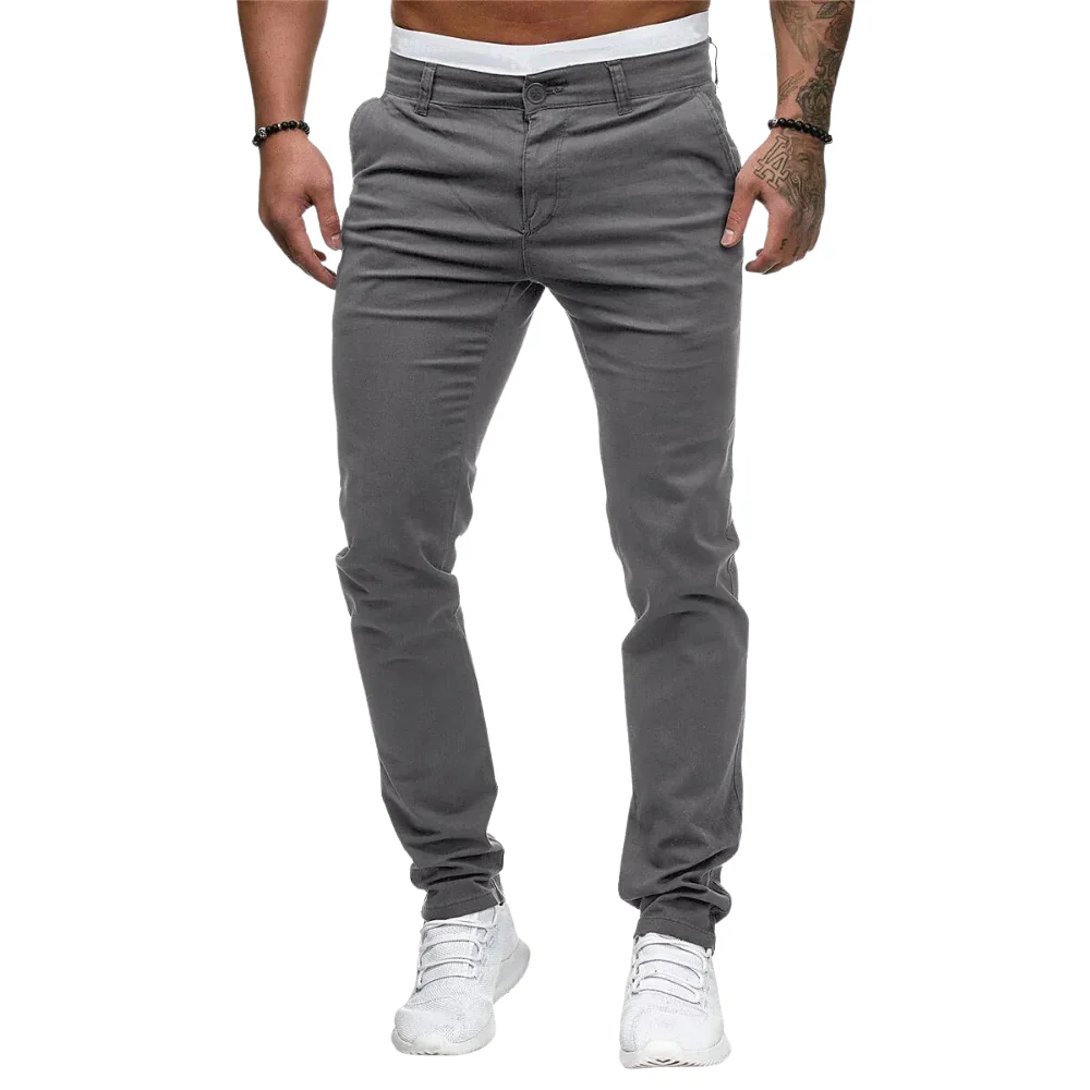 Levius – Slim Fit Trousers with Straight Legs, Button Fastening & Side Pockets | Tailored Fit | Smart Look for Everyday and Smart Use - Image 4