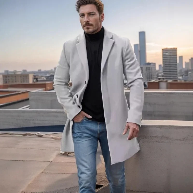 Liam – Long Coat with a Dropped Collar and Long Sleeves - Image 6