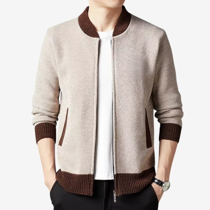 Liam – Long Sleeve Jacket with Ribbed Hem & Zip - Image 3