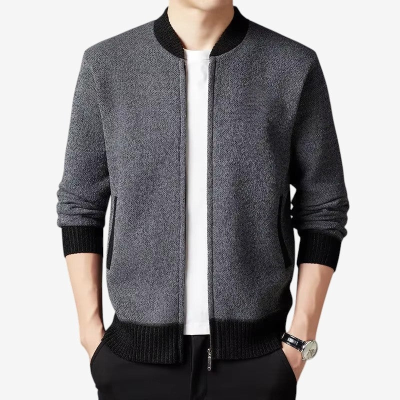 Liam – Long Sleeve Jacket with Ribbed Hem & Zip - Image 4
