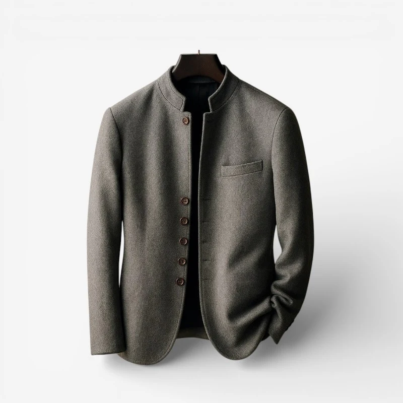 Liam – Long Sleeve Jacket with Stand-Up Collar & Button Closure - Image 2