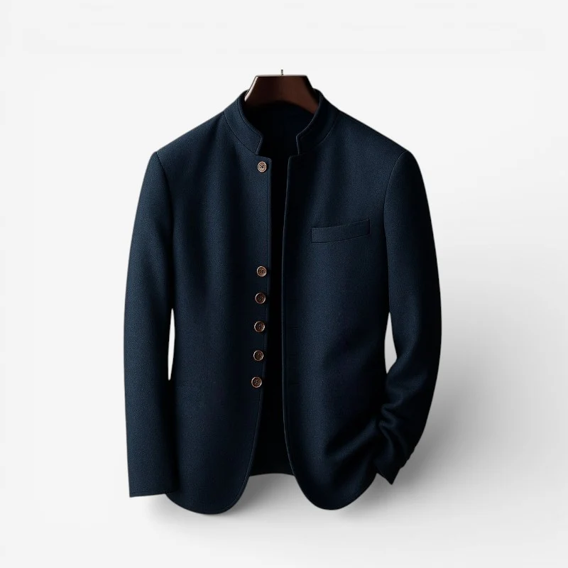 Liam – Long Sleeve Jacket with Stand-Up Collar & Button Closure - Image 3