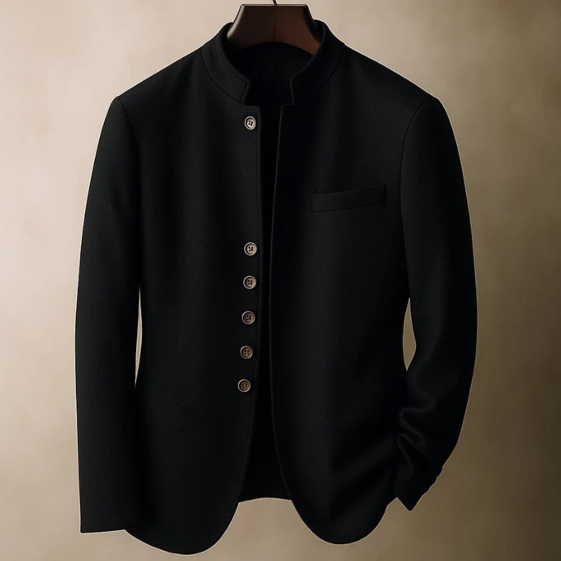 Liam – Long Sleeve Jacket with Stand-Up Collar & Button Closure - Image 7