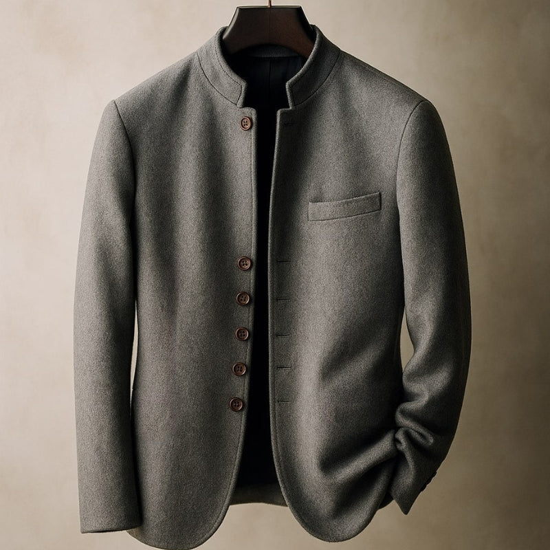 Liam – Long Sleeve Jacket with Stand-Up Collar & Button Closure - Image 8