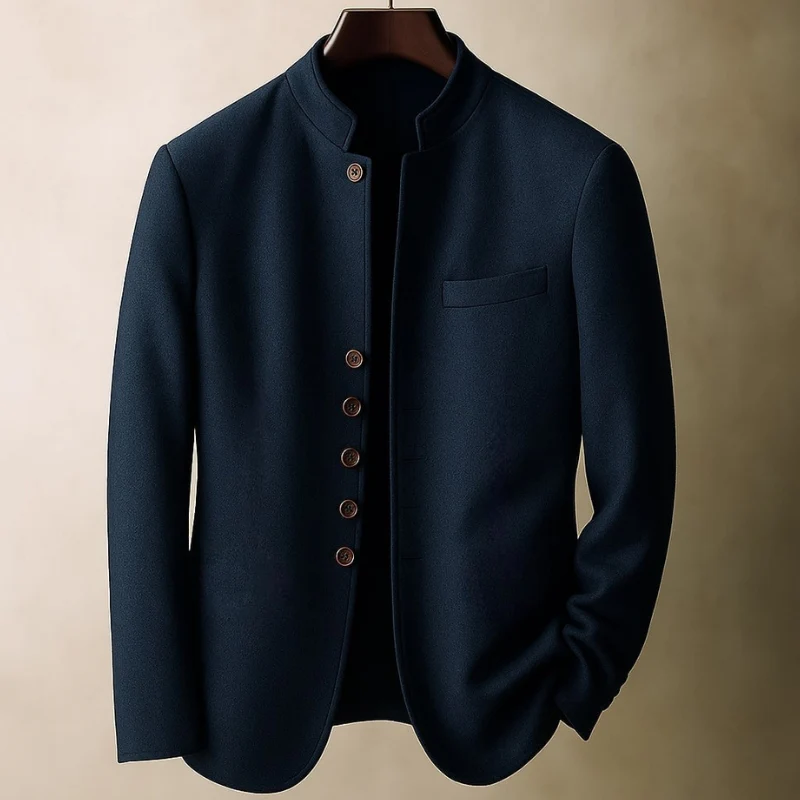 Liam – Long Sleeve Jacket with Stand-Up Collar & Button Closure - Image 9